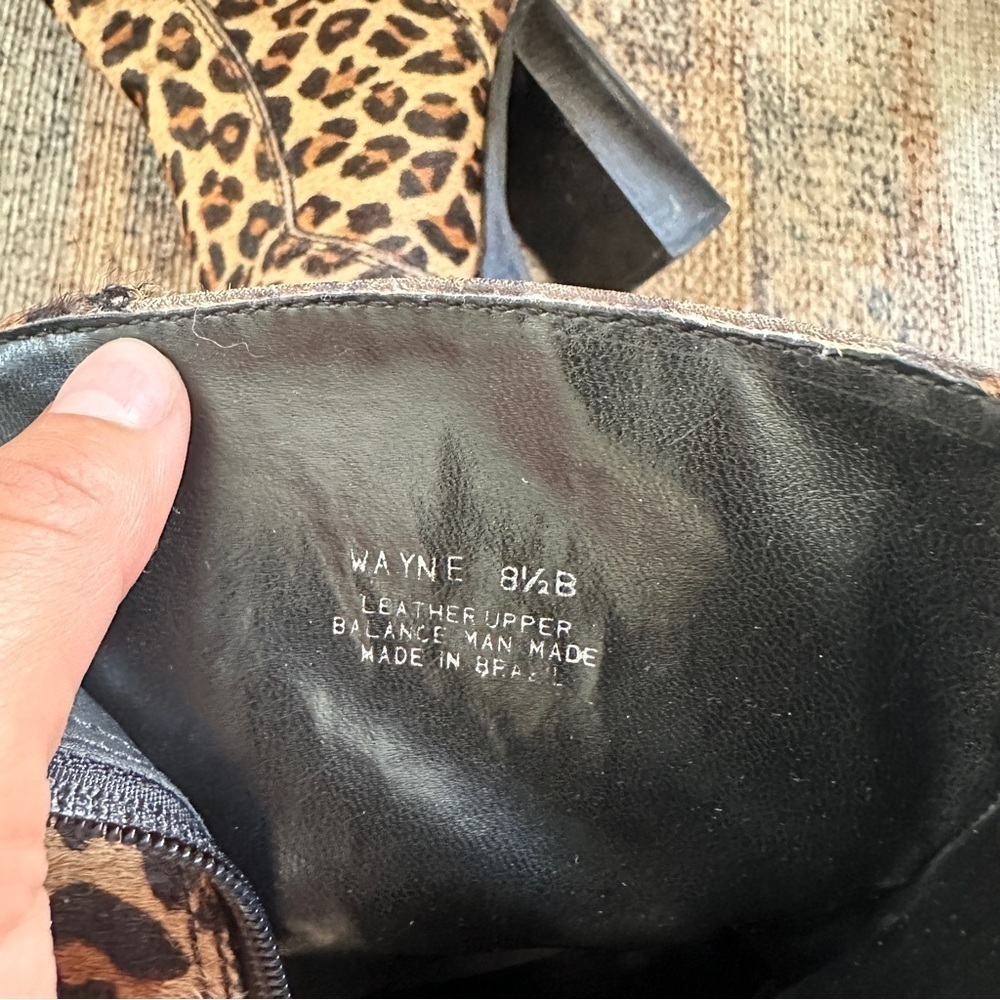 Rare Vintage y2k Steve Madden Cheetah Chunky Platform Heeled Boots sz 8.5 - Picture 5 of 6